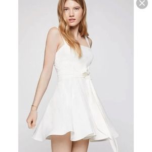 white square neck dress fit and flare